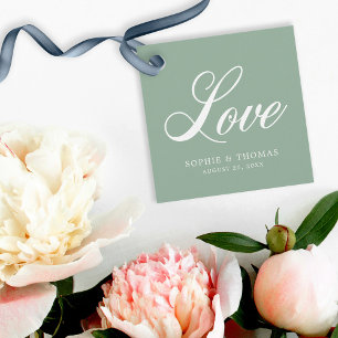 Custom Colour Elegant Cursive Love Wedding Favour Tags