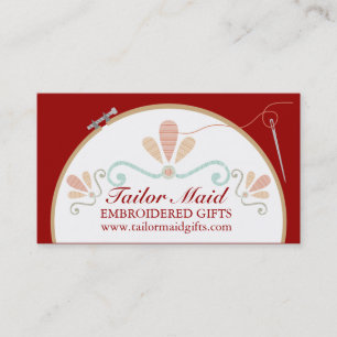 Custom colour embroidery hoop needle thread business card