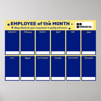 Custom colour employee of the month photo display poster