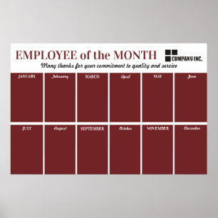 Custom colour Employee of the Month photo poster