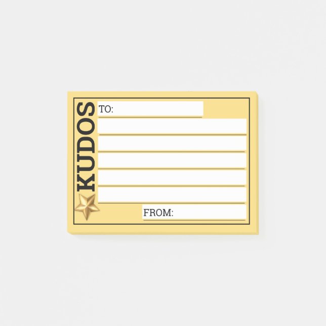 Custom colour engagement kudos employee recognitio post-it notes (Front)