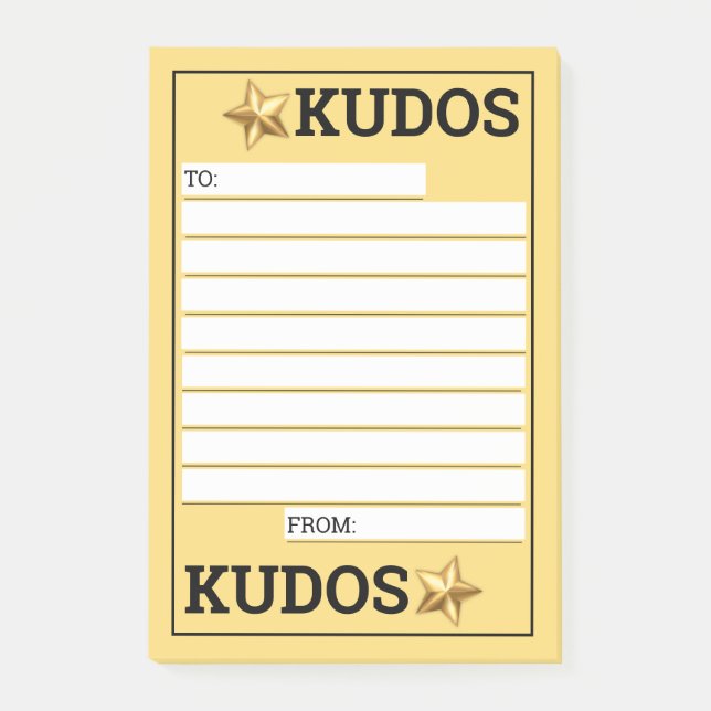 Custom colour engagement kudos employee recognitio post-it notes (Front)