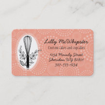 Custom colour fancy whisk bakery business card