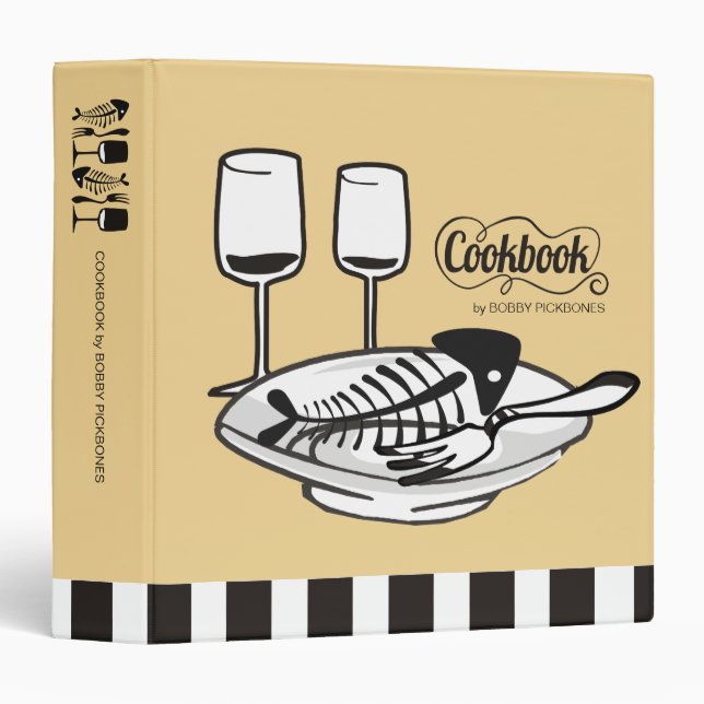 custom colour fish bones plates chef catering binder (Front/Spine)