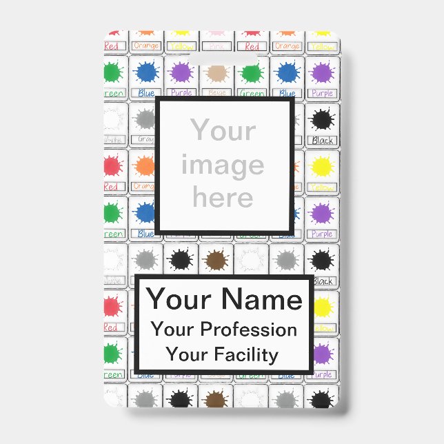 Custom Colour Flash Cards - School Series Badge (Front)