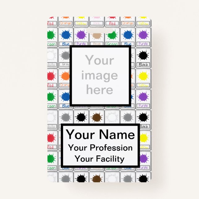Custom Colour Flash Cards - School Series Badge (Front)