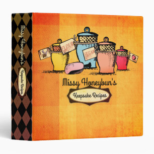 Custom colour flour cannisters recipe binder