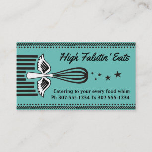 Custom colour flying whisk 5 stars chef catering business card
