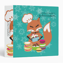 Custom colour fox pastry chef Christmas cookbook