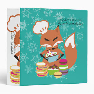 Custom colour fox pastry chef Christmas cookbook Binder