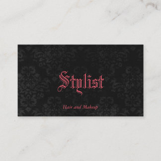 Custom Colour French Gothic Damask Stylist Templat Business Card
