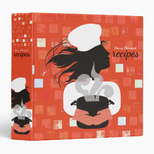 Custom colour girl chef aromas recipe cookbook binder