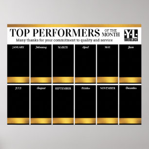 Custom colour gold Employee of the Month photo Poster