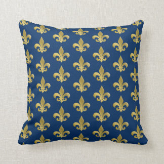 Custom colour, gold Fleur-de-lis Throw Pillow