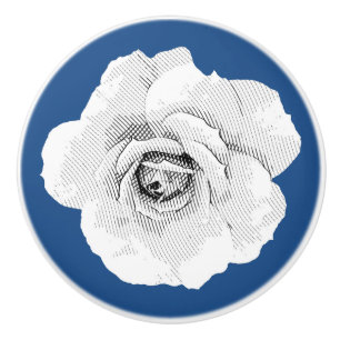 Custom Colour Graphic Rose Cabinet Knob