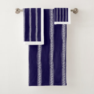 Custom Colour Hand-Drawn Braid Doodle Pattern Show Bath Towel Set