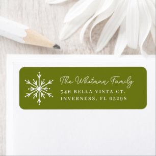 Custom Colour Hand Drawn Snowflake Return Address