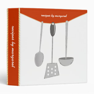 Custom colour hanging kitchen cooking utensils binder