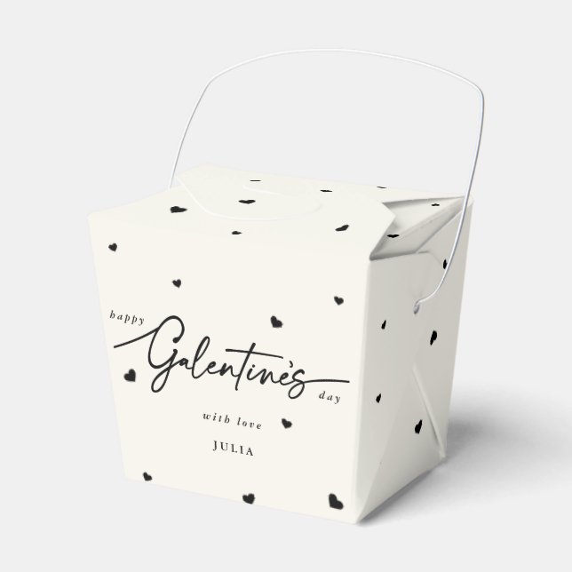 Custom Colour Happy Galentine's Day + Hearts Favor Box (Front Side)