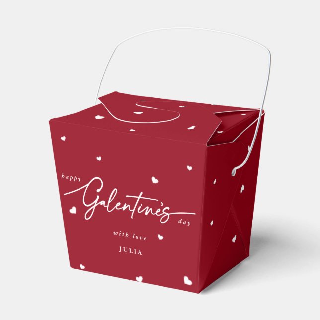Custom Colour Happy Galentine's Day + Hearts Favor Box (Front Side)