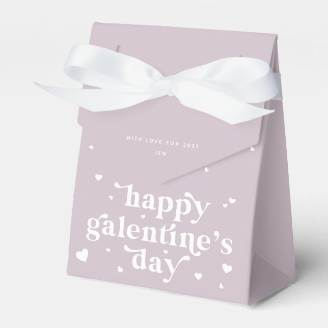Custom Colour Happy Galentine's Day + Hearts Favor Box (Front Side)