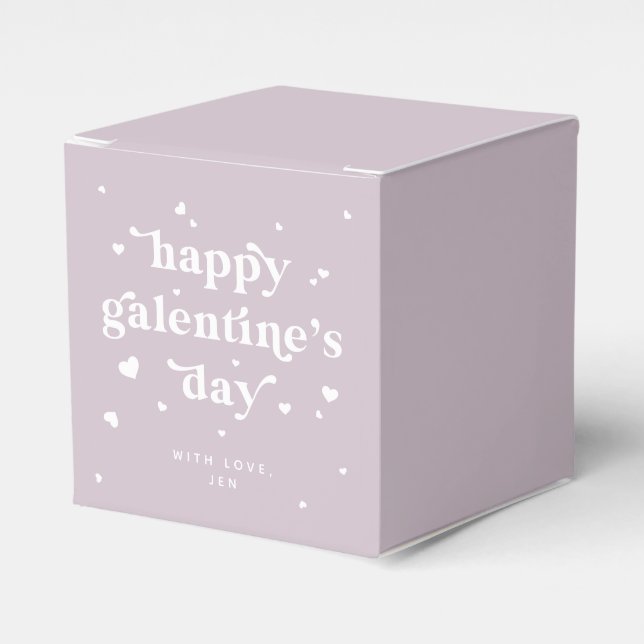 Custom Colour Happy Galentine's Day + Hearts Favor Box (Front Side)
