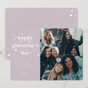 Custom Colour Happy Galentine's Day Photo Holiday Card