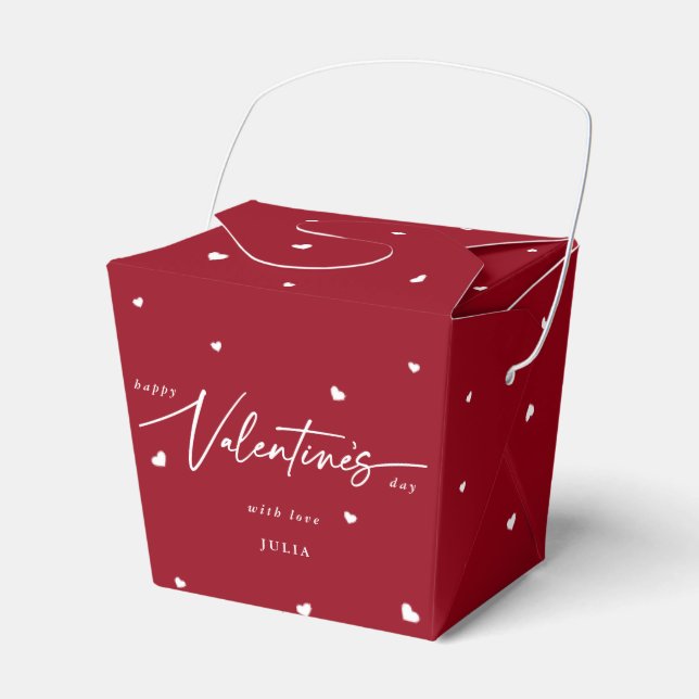 Custom Colour Happy Valentine's Day + Hearts Favor Box (Front Side)