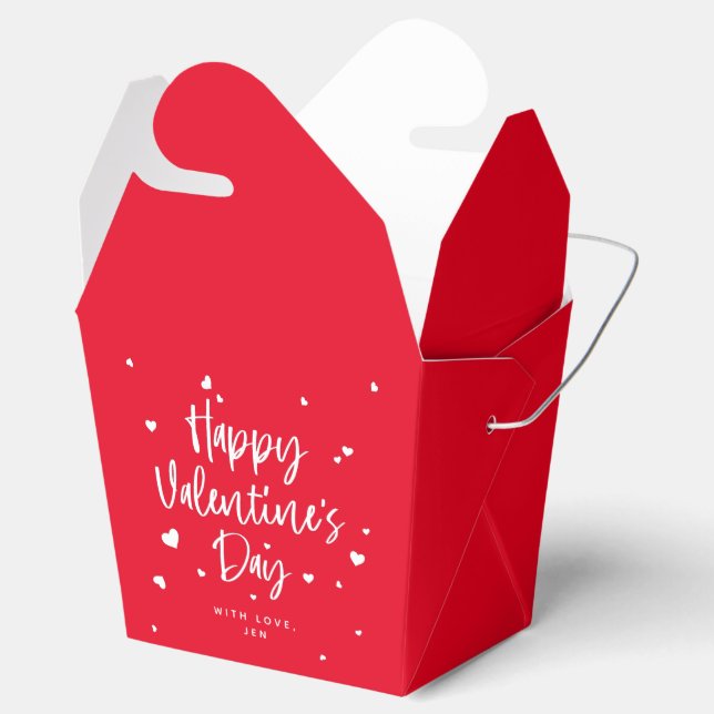 Custom Colour Happy Valentine's Day + Hearts Favor Box (Opened)