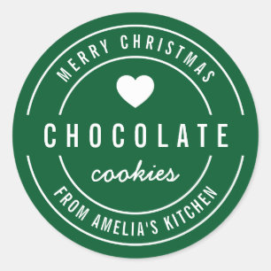 Custom Colour Homemade Kitchen Merry Christmas Classic Round Sticker