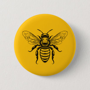 Custom colour honey bee 2 inch round button