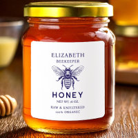 Custom colour honey bee vintage canning label