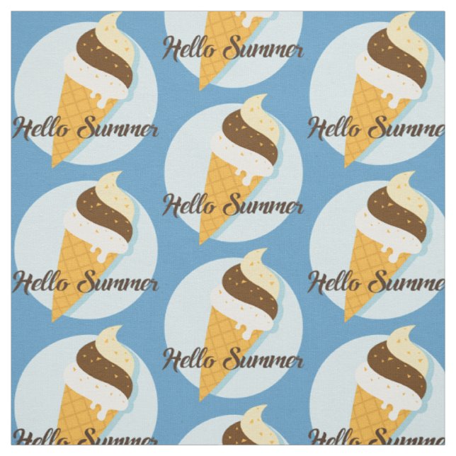 Custom colour Ice Cream Hello fabric (Swatch)