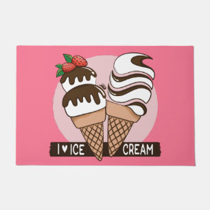 Custom colour Ice Cream Lover doormats