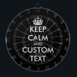 Custom colour keep calm and carry on dartboard<br><div class="desc">Custom colour keep calm and carry on dartboard. Personalize with your own funny parody. Fun Birthday gift idea for kids and adults. Trendy wall decor ideas for home,  pub,  car,  cafe,  restaurant,  man cave,  office and other places to relax. Modern typography template with crown.</div>