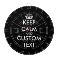 Custom colour keep calm and carry on dartboard