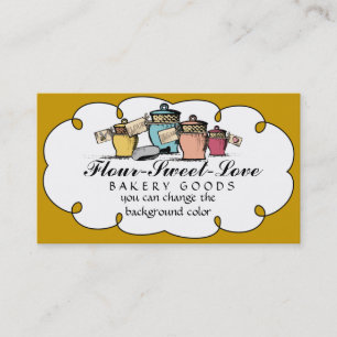 Custom colour kitchen cannisters baking biz cards