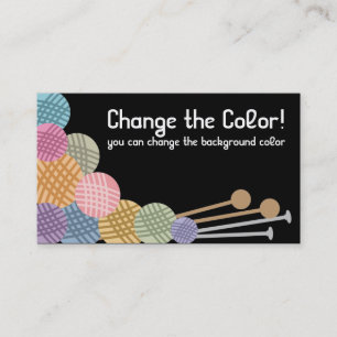 Custom colour knitting needles yarn business card