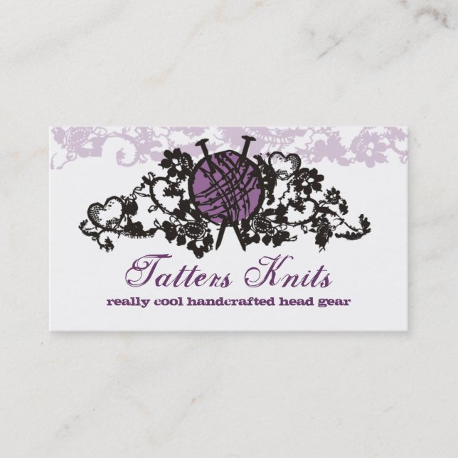 custom colour knitting needles yarn goth lace card (Front)