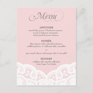 Custom Colour Lace Doily Menu Postcard