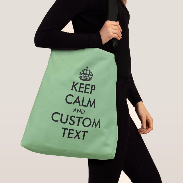 Custom colour large Keep Calm cross-body bag (Close Up)