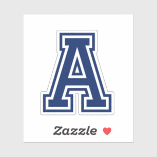 Custom colour letter A sporty college font alphabe