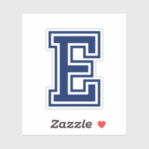 Custom colour letter E sporty college font