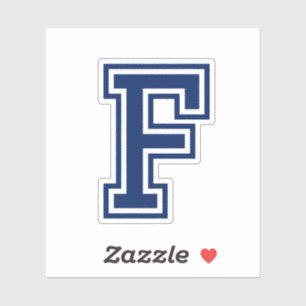 Custom colour letter F sporty college font alphabe