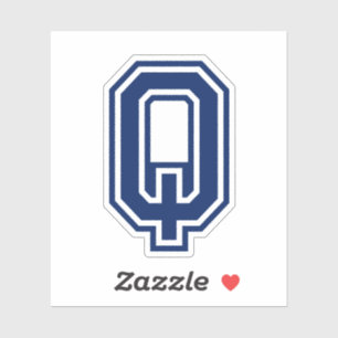 Custom colour letter Q sporty college font alphabe