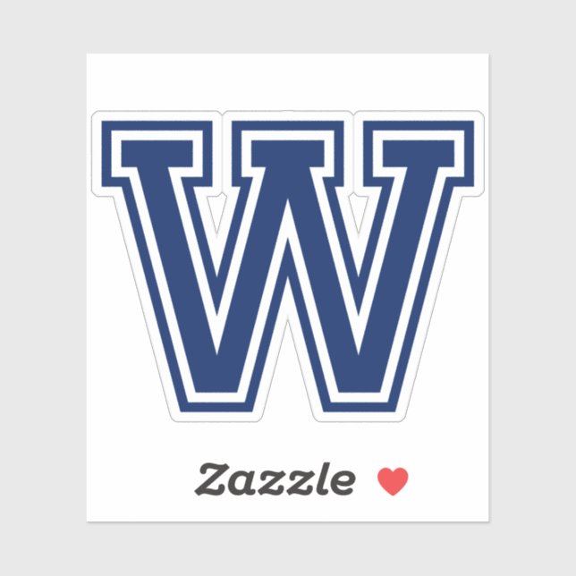 Custom colour letter W sporty college font alphabe (Sheet)