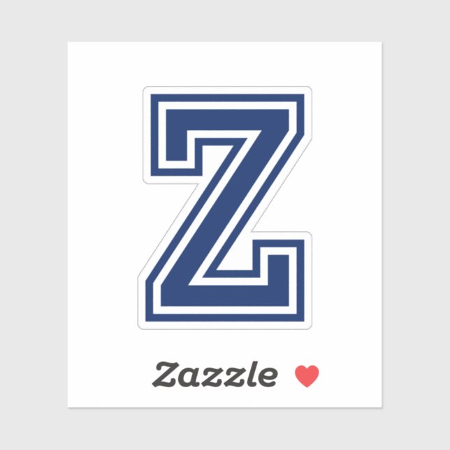 Custom colour letter Z sporty college font alphabe (Sheet)