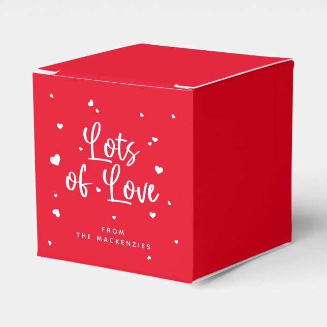 Custom Colour Lots of Love + Hearts Favor Box (Front Side)