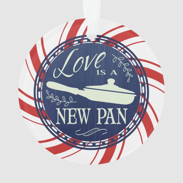 Custom colour love is a new pan Christmas ornament (Back)