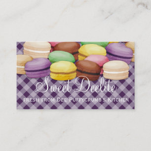 Custom colour macaroon meringue cookies bakery business card